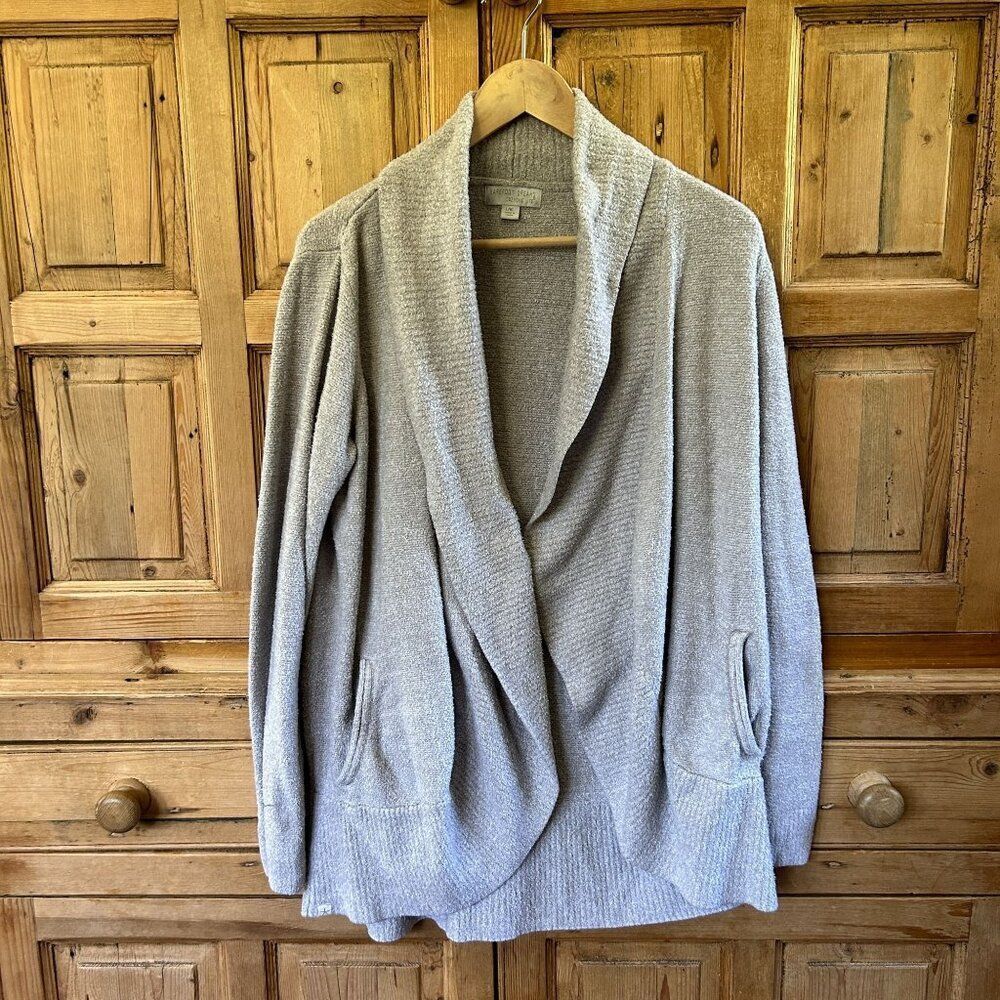 Barefoot‎ Dreams Cozy Chic Lite L / XL Cream Circle Cardigan Sweater Tan Oatmeal